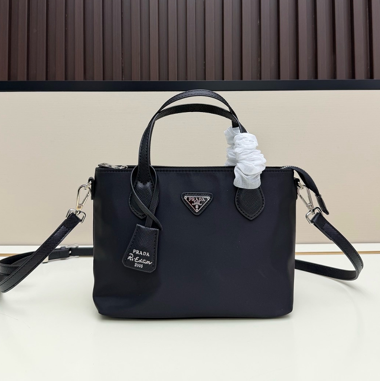 Nylon Top Handle Bag – Black, Large Size 11