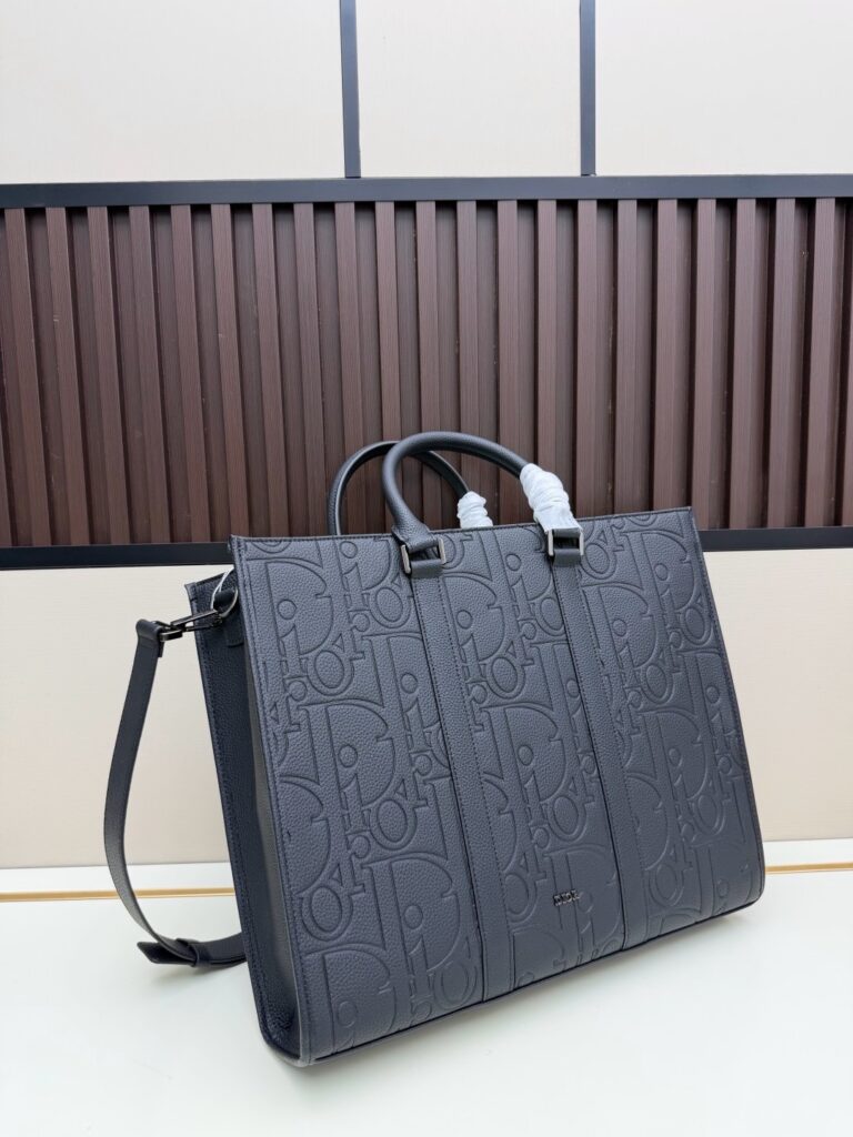 East-West Bag – Black Oblique Embossed Style 24 (2)