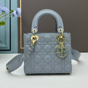 mini lady 4 compartment gray lambskin bag – multiple colors available